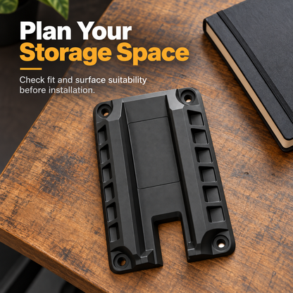 🧲 Magnetic Handgun Mount – Black Storage Holder with Raised Side Rails