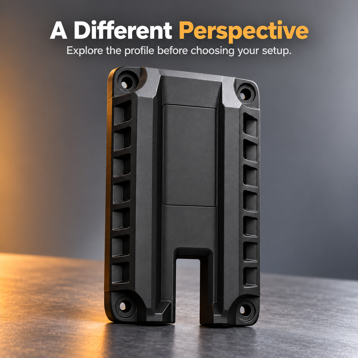 🧲 Magnetic Handgun Mount – Black Storage Holder with Raised Side Rails