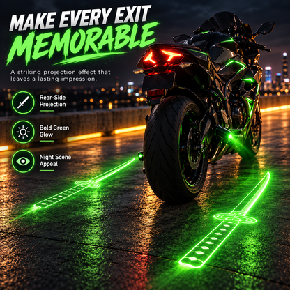 ⚔️ Neon Katana Motorcycle Ground Projection Light – Eye-Catching LED Sword Effect for Night Riders