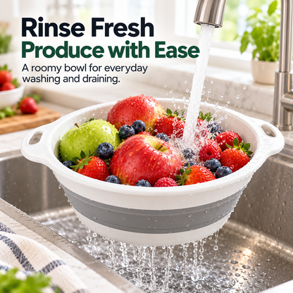 🥗 3-Piece Collapsible Colander Set – Foldable Space-Saving Kitchen Strainers