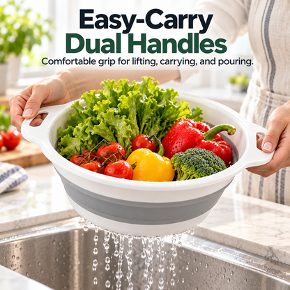 🥗 3-Piece Collapsible Colander Set – Foldable Space-Saving Kitchen Strainers