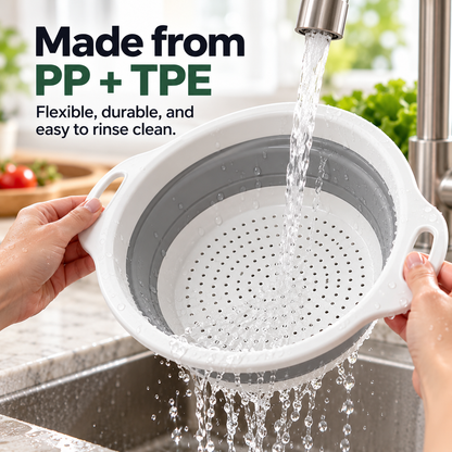🥗 3-Piece Collapsible Colander Set – Foldable Space-Saving Kitchen Strainers