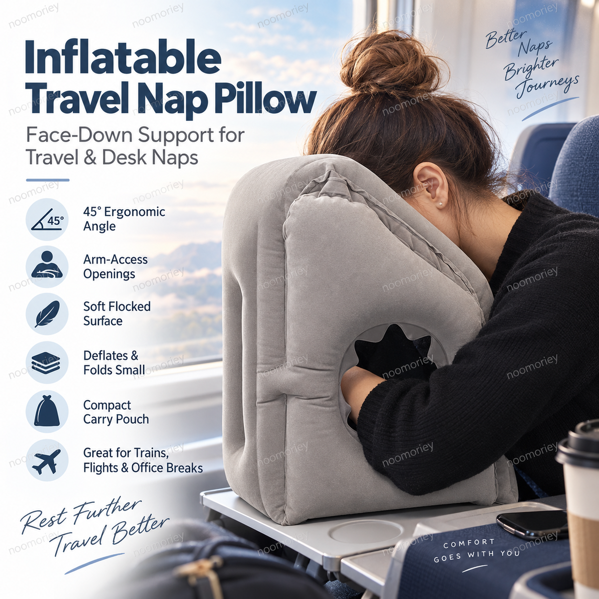 ✈️ Inflatable Travel Pillow – Rest More Comfortably on Every Journey