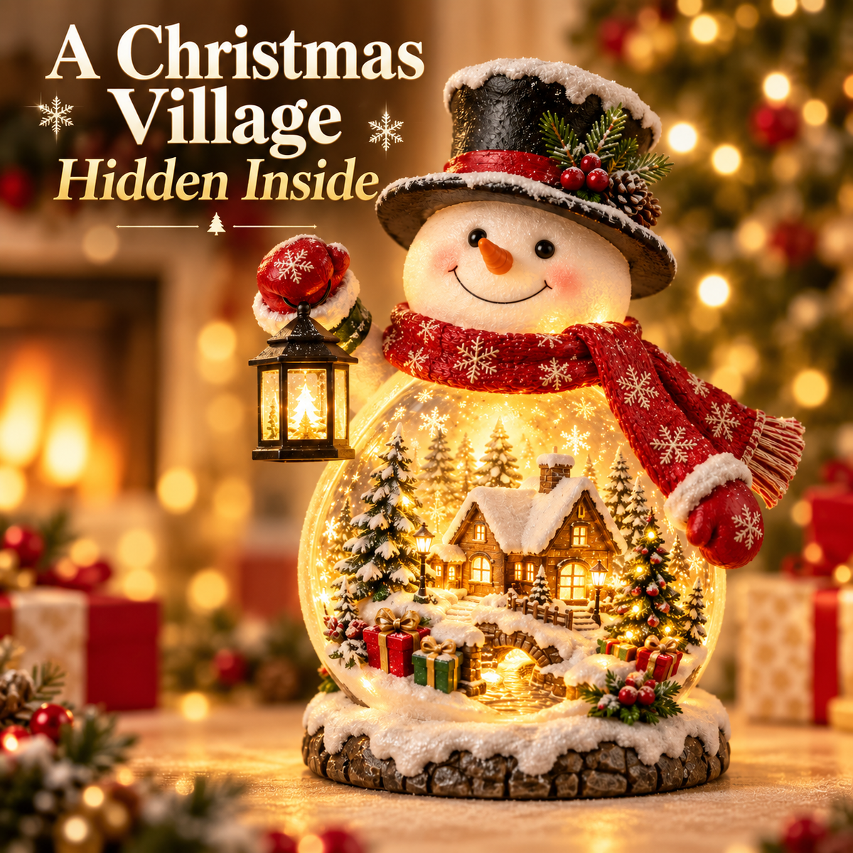 🔥 50% OFF Today ✨ Christmas Village Snowman Glow – Lighted Holiday Tabletop Decor