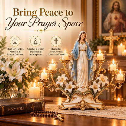 ✨🕯️ Light of His Presence — Sacred Christian Candleholder ✝️🤍