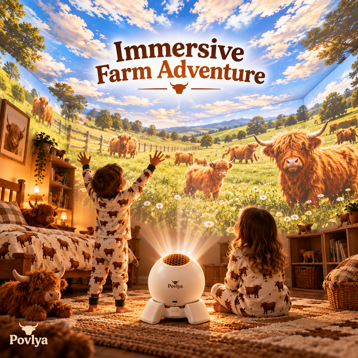 🐮 Highland Cow Farm Projector ✨ Bring Country Charm Into Your Home