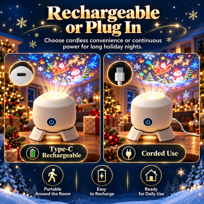 ✨Christmas Rotating Projector Light – 8 Festive Scenes🎄
