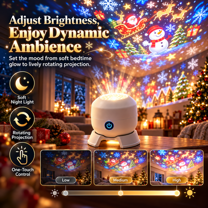 ✨Christmas Rotating Projector Light – 8 Festive Scenes🎄