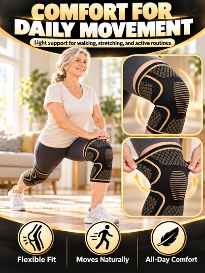 🏀 Sports Gear Deal – 2-Pack Copper Compression Knee Sleeves 💪 Breathable Anti-Slip Support for Running, Fitness & Basketball ✨