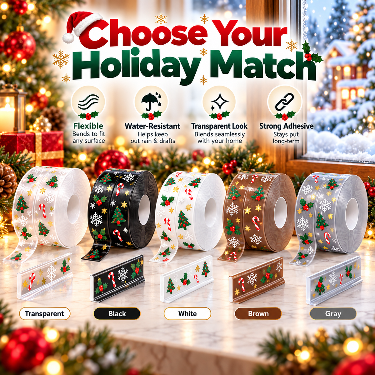 🔥 HOLIDAY LIMITED-TIME DEAL | 16.4Ft ComfortSeal™ Christmas Weather Strip – Seal Out Cold Drafts, Dust & Noise for a Cozy Winter Home
