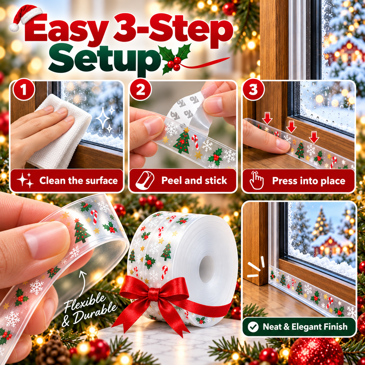 🔥 HOLIDAY LIMITED-TIME DEAL | 16.4Ft ComfortSeal™ Christmas Weather Strip – Seal Out Cold Drafts, Dust & Noise for a Cozy Winter Home