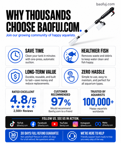 🐠50% OFF NOW! Electric Aquarium Gravel Cleaner – Powerful Suction Fish Tank Vacuum Siphon, Easy Gravel Cleaning & Water Changing, Automatic Aquarium Maintenance Tool