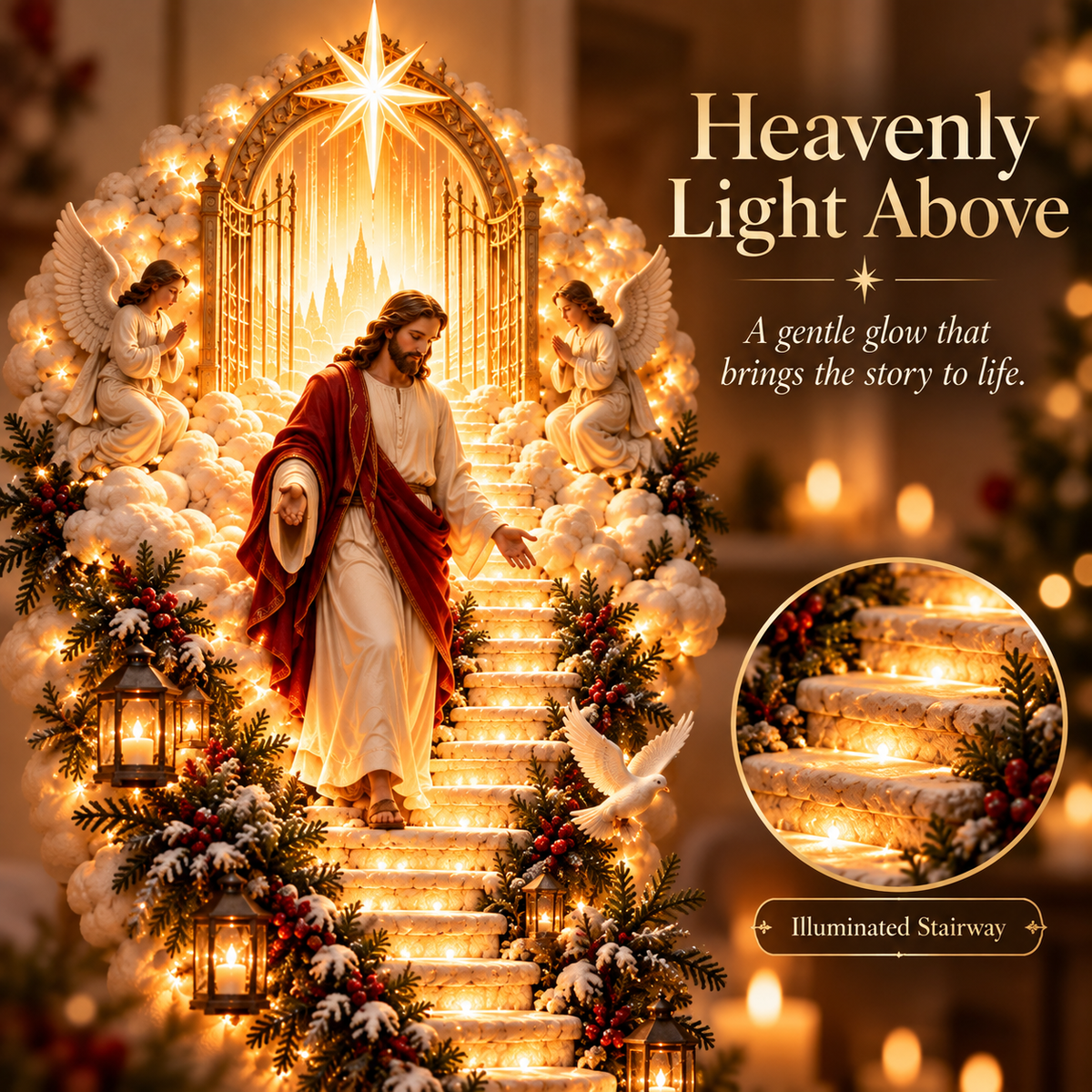 ⏳ 49% OFF ✨ Jesus Light of Heaven Nativity Wall Hanging – Christmas Decor ✝️