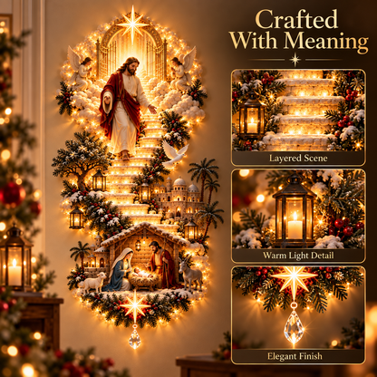 ⏳ 49% OFF ✨ Jesus Light of Heaven Nativity Wall Hanging – Christmas Decor ✝️