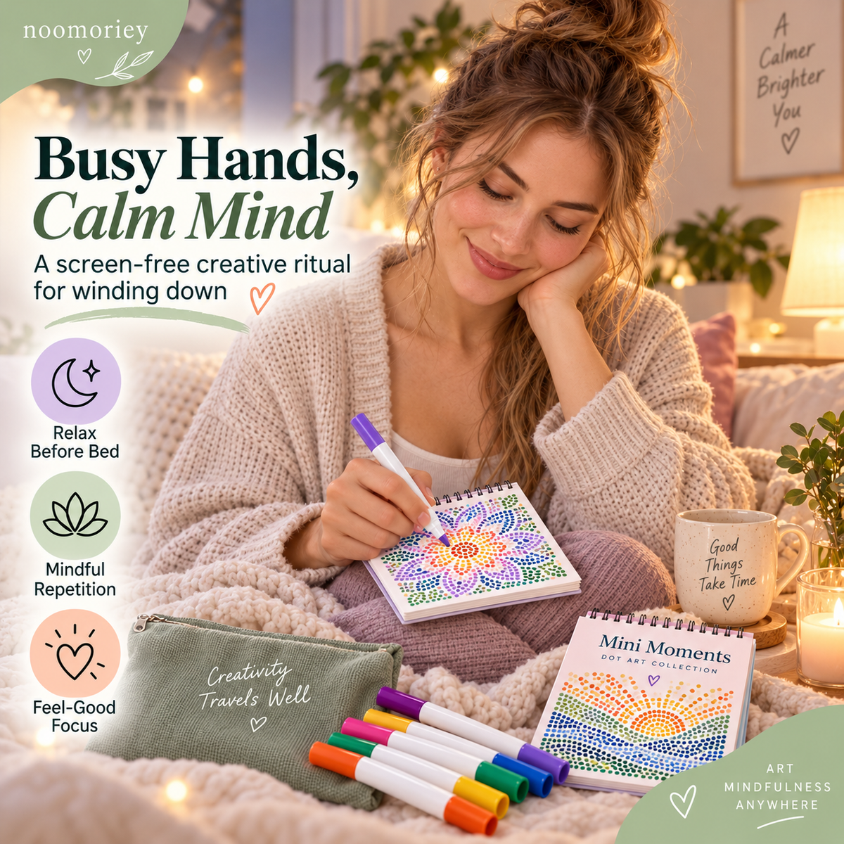 ✨ Mindful Dot Art Meditation Kit – 3-Piece Guided Painting Boards for Stress Relief