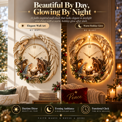 🎄⏰50% OFF - ✨ Bethlehem Angel Nativity Glow Clock