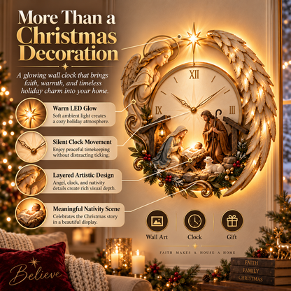 🎄⏰50% OFF - ✨ Bethlehem Angel Nativity Glow Clock
