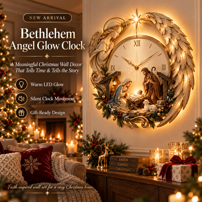 🎄⏰50% OFF - ✨ Bethlehem Angel Nativity Glow Clock