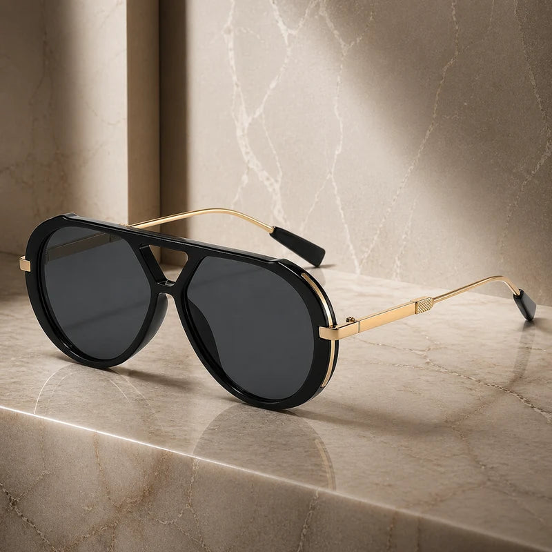 Retro Oversized Aviator Sunglasses | UV Protection & Iconic Style