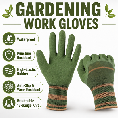 Noomoriey™ Heavy-Duty Waterproof Gardening & Work Gloves with Anti-Slip Rubber Grip