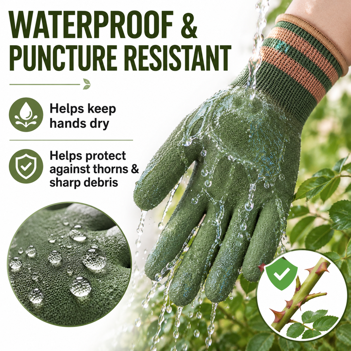 Noomoriey™ Heavy-Duty Waterproof Gardening & Work Gloves with Anti-Slip Rubber Grip