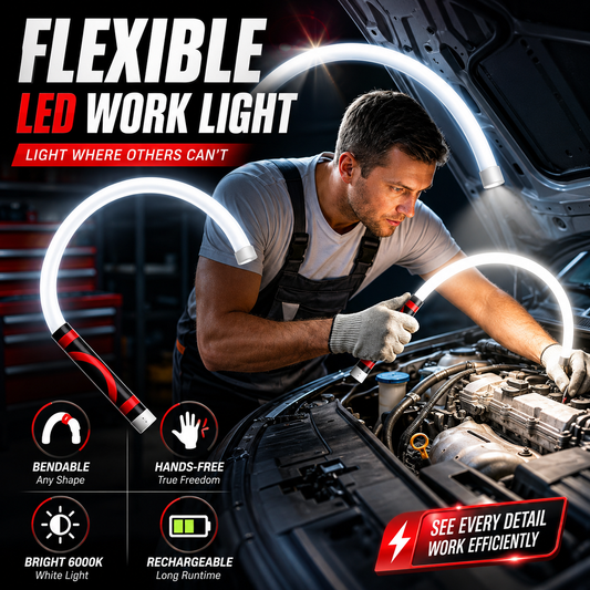 Flexible LED Light Stick 30", Rechargeable Bendable Work Light with 3 Modes High Lumen