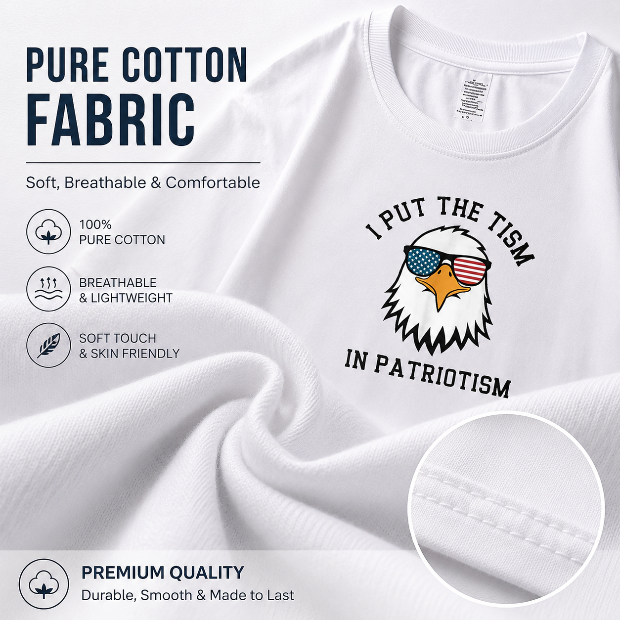 I Put The Tism in Patriotism Athletic Eagle T-Shirt