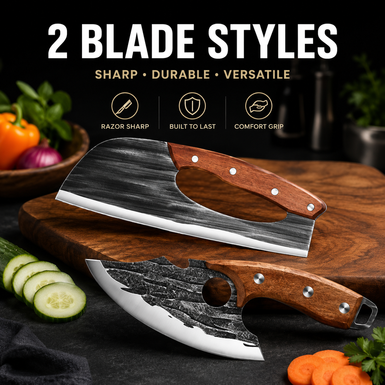 🔧New Upgrade-Forged Butcher Knife Set