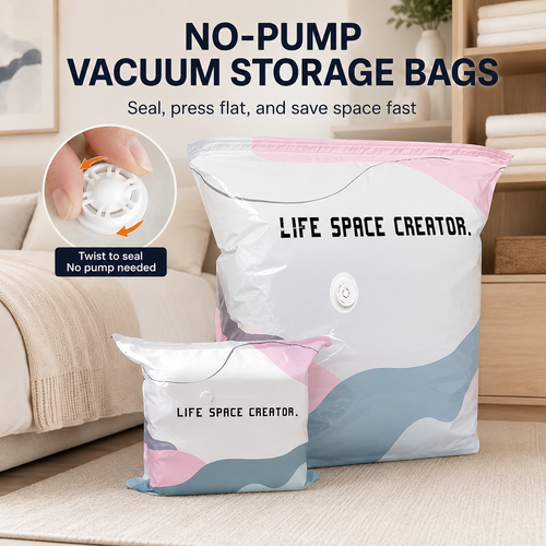 No‑Pump Vacuum Storage Bags