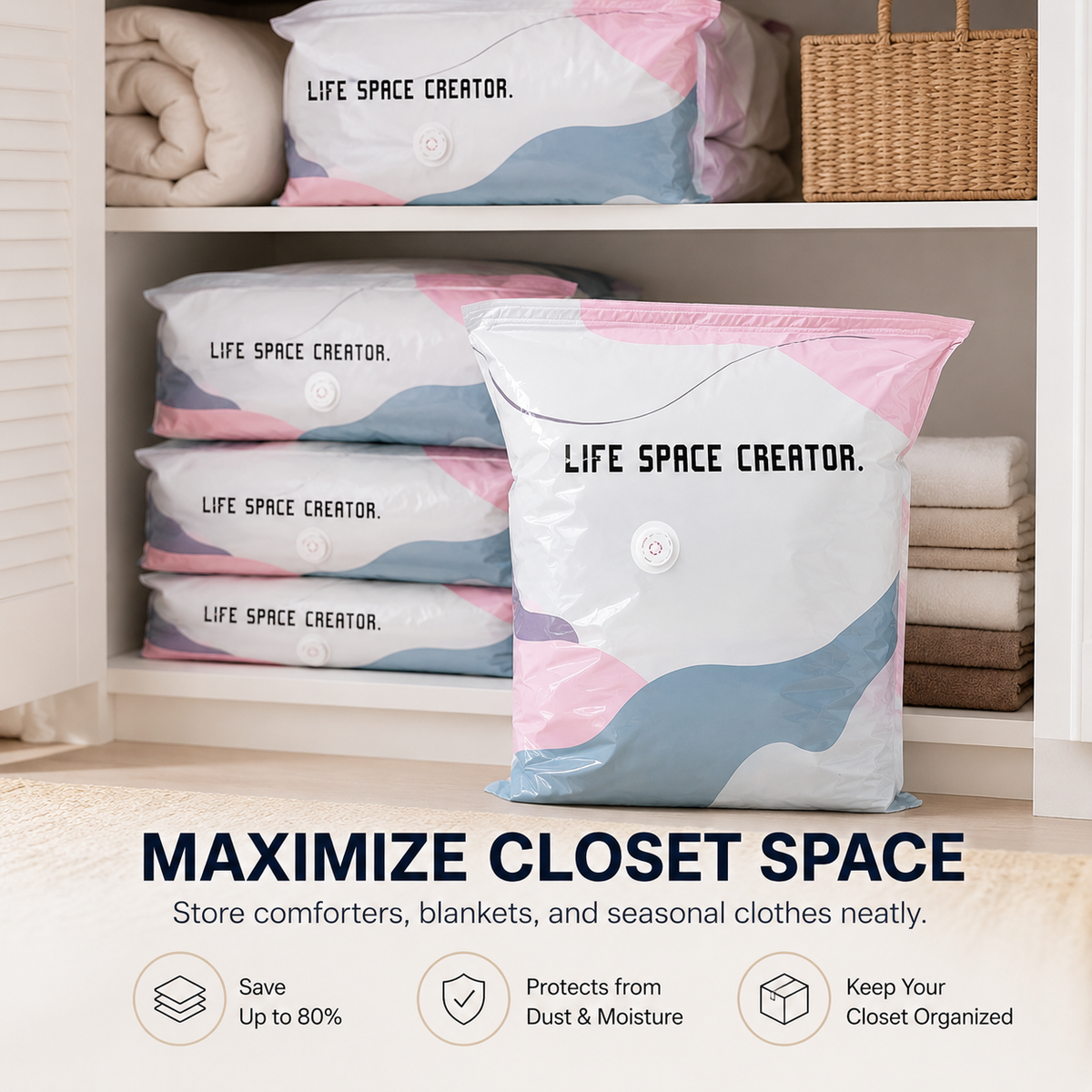 No‑Pump Vacuum Storage Bags