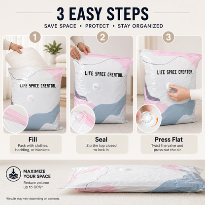 No‑Pump Vacuum Storage Bags