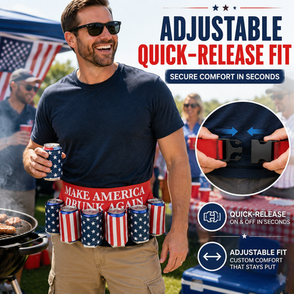Patriotic USA Flag 6-Pack Drink Belt