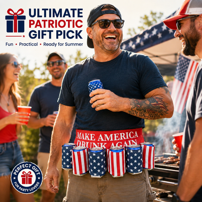 Patriotic USA Flag 6-Pack Drink Belt