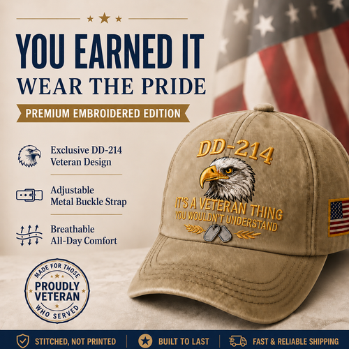 DD-214 Veteran 3D Embroidered Cap - “IT'S A VETERAN THING YOU WOULDN'T UNDERSTAND”
