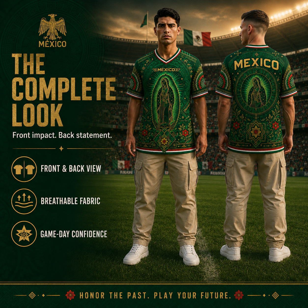 🇲🇽 Mexico Heritage Soccer Jersey – Green V-Neck Football Fan Shirt for Men & Women