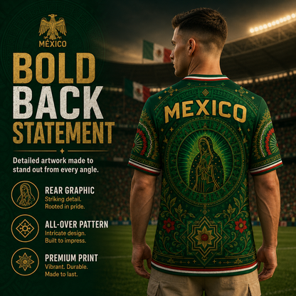 🇲🇽 Mexico Heritage Soccer Jersey – Green V-Neck Football Fan Shirt for Men & Women