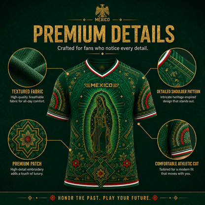 🇲🇽 Mexico Heritage Soccer Jersey – Green V-Neck Football Fan Shirt for Men & Women