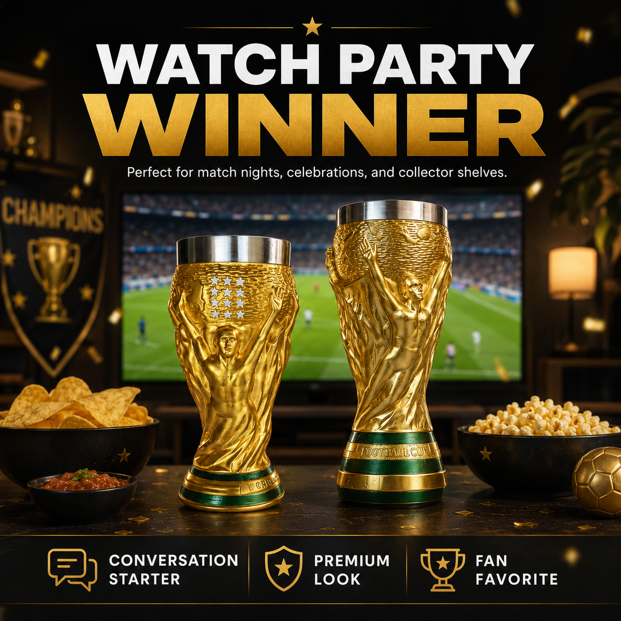 Creative Gold Trophy Beer Mug – Home, Office & Party Drinking Cup – Fun Birthday & Holiday Gift for Adults