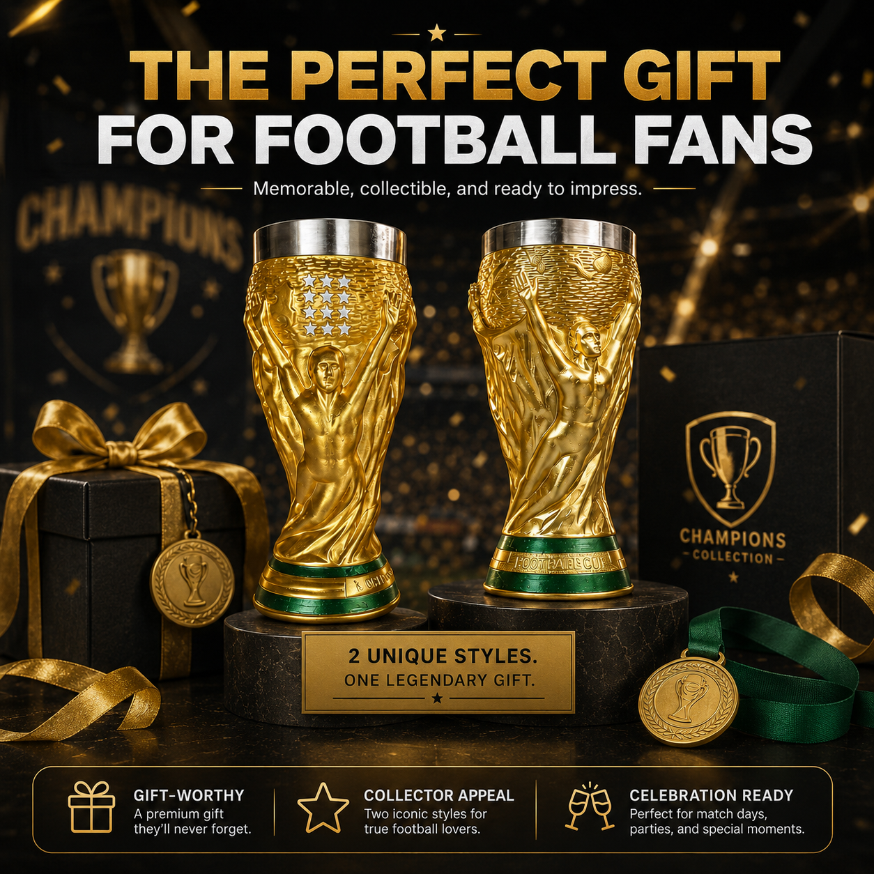 Creative Gold Trophy Beer Mug – Home, Office & Party Drinking Cup – Fun Birthday & Holiday Gift for Adults