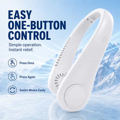 Portable Bladeless Neck Fan with Digital Display – Rechargeable Hands-Free Cooling Fan, 5-Speed Wearable Personal Fan for Travel, Office & Outdoor Use