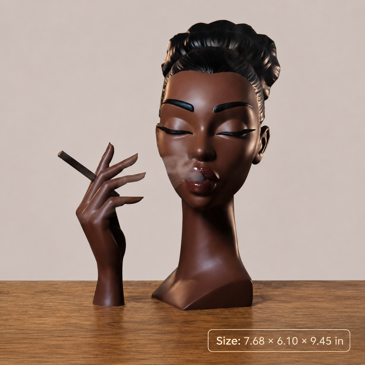 Sculptural Black Lady Incense Burner