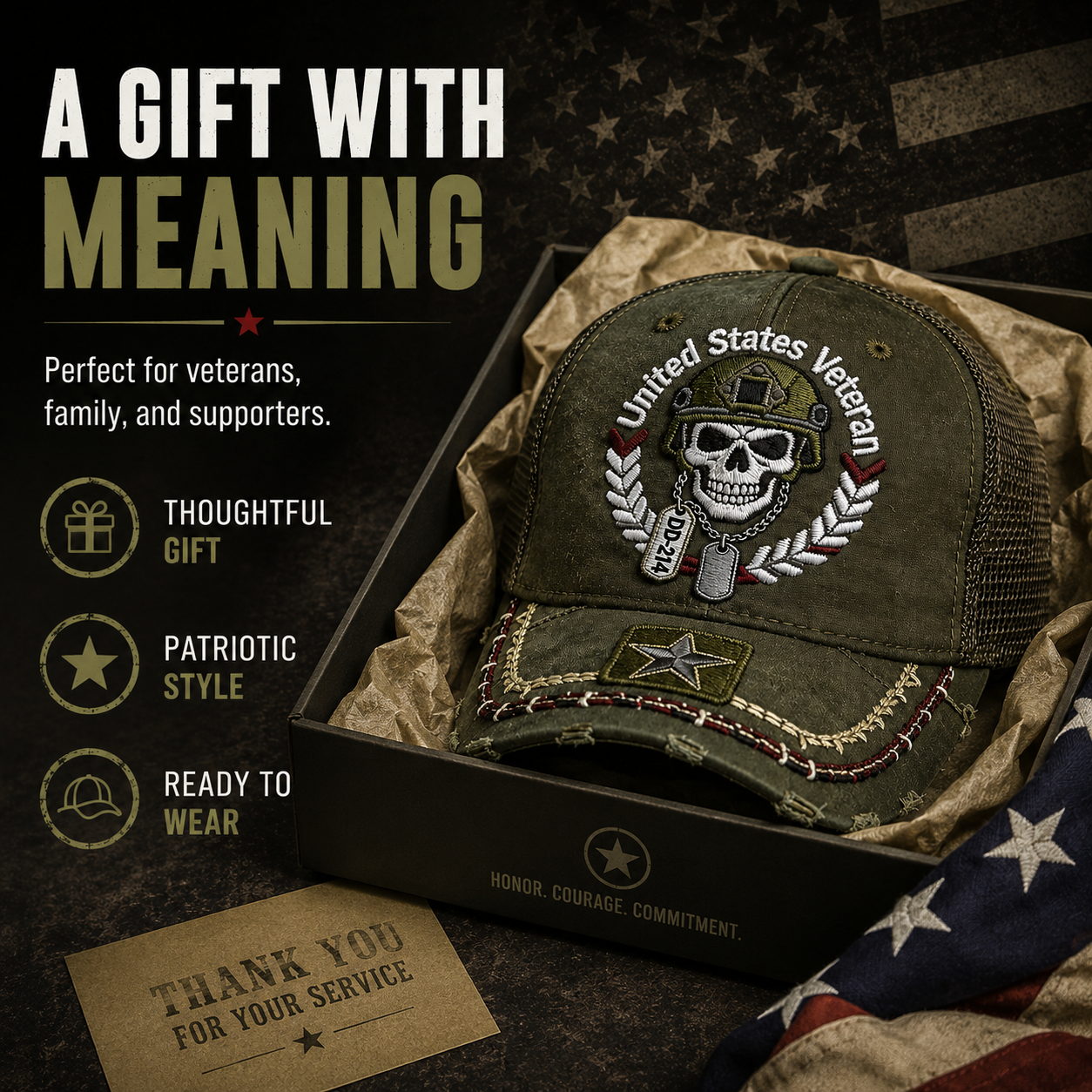 Last Day 49% OFF🔥DD-214 United States Veteran Cap – Embroidered Edition