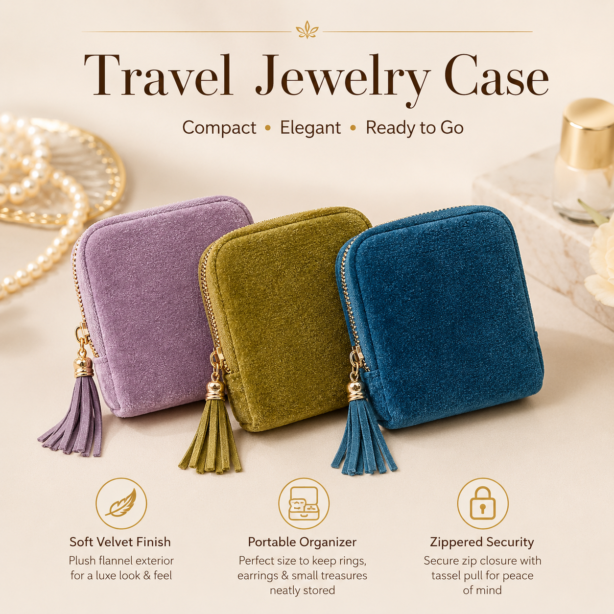 🔥Jewelry zippered pocket case Travel Jewelry Bag Portable Organizer