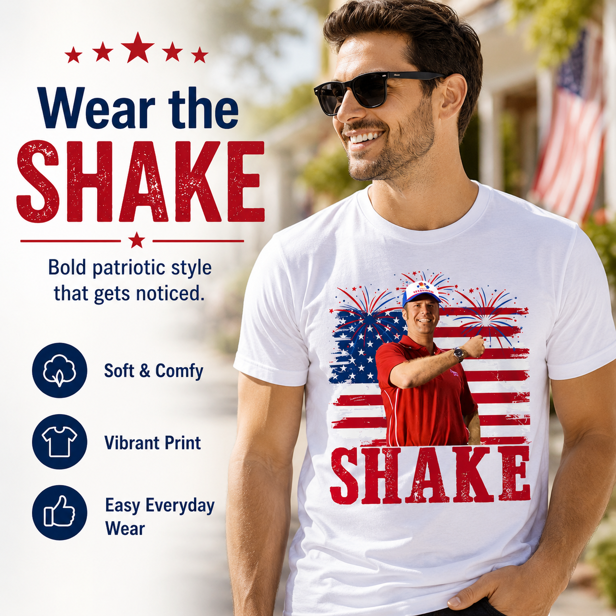 🇺🇸🔥2 - PACK Shake and Bake 4th Of July T-Shirt