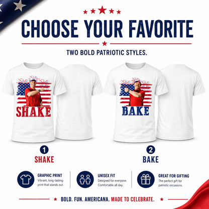 🇺🇸🔥2 - PACK Shake and Bake 4th Of July T-Shirt