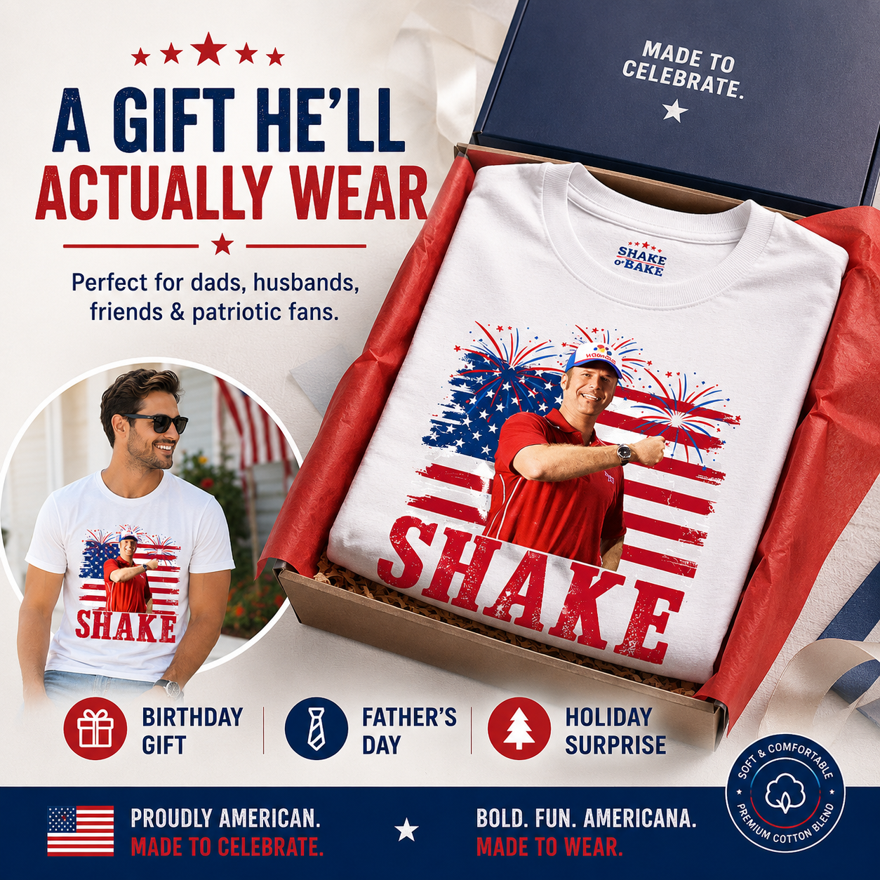 🇺🇸🔥2 - PACK Shake and Bake 4th Of July T-Shirt
