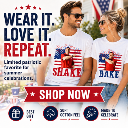 🇺🇸🔥2 - PACK Shake and Bake 4th Of July T-Shirt