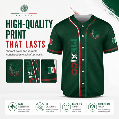 Mexico Baseball Jersey, Mexican Jersey Shirt for Men Women Youth Game Day Outfit For Mexico Fans