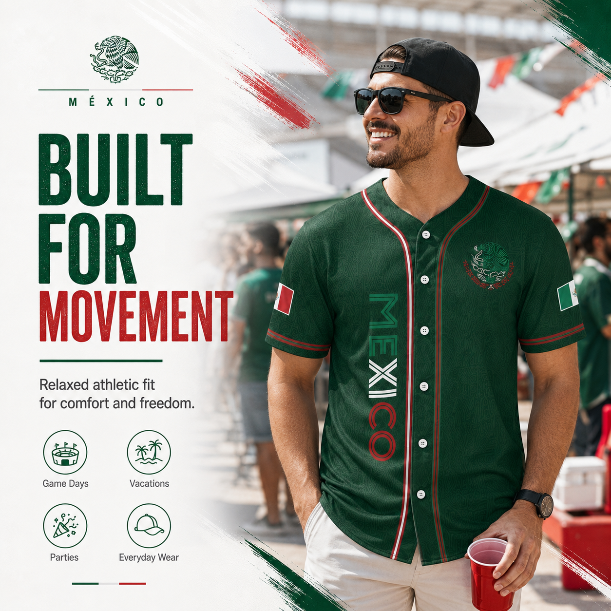 Mexico Baseball Jersey, Mexican Jersey Shirt for Men Women Youth Game Day Outfit For Mexico Fans