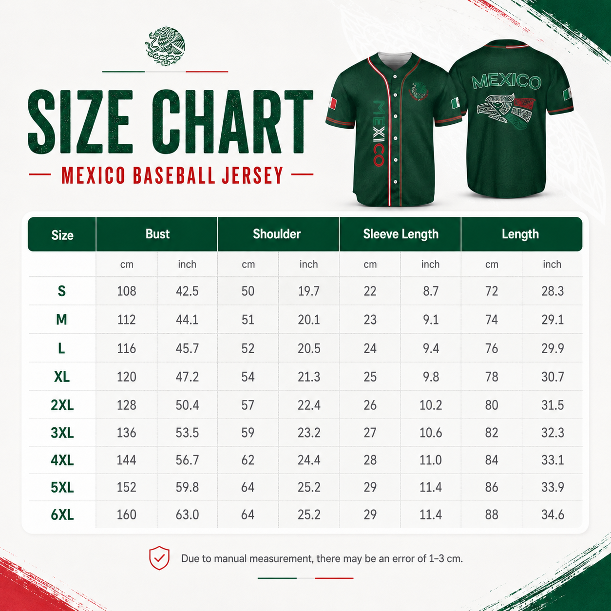 Mexico Baseball Jersey, Mexican Jersey Shirt for Men Women Youth Game Day Outfit For Mexico Fans